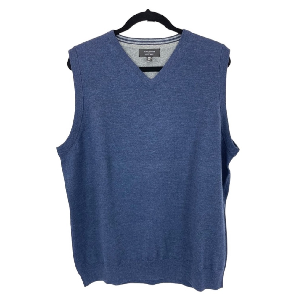 Nordstrom Merino Wool Vest XL Blue - Picture 11 of 12